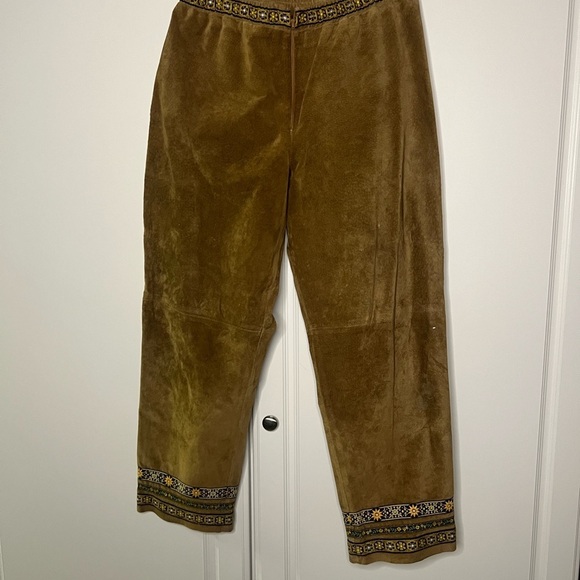 Vintage 1970s Suede Bagatelle Folk Cottage core Pants - Picture 12 of 15